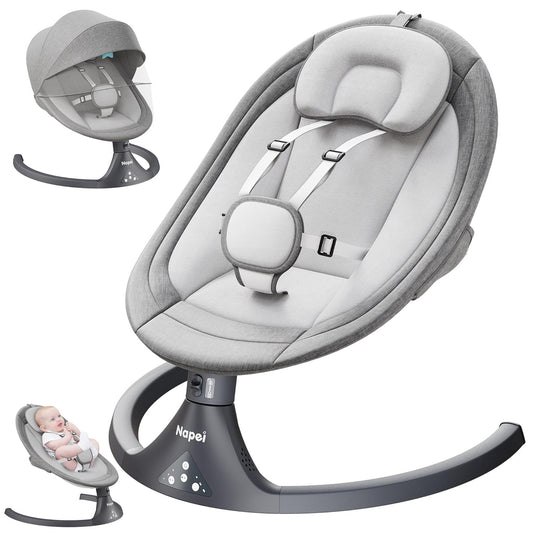 iBabymax Electric Baby Swing and Bouncer for Newborn Gray